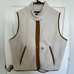 Cream Sherpa Fleece Carharrt Vest